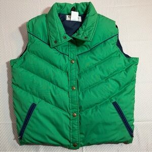 Vintage L.L. Bean Green Down Quilted Puffer Vest Tagged L Fits M Unisex Retro